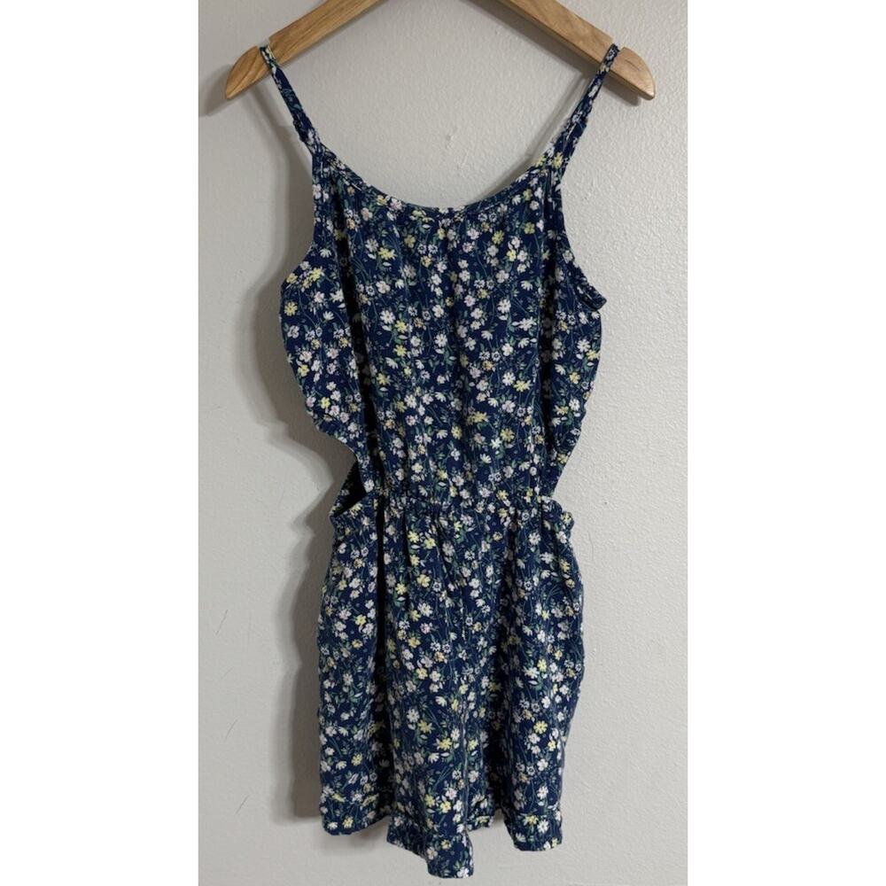 Abercrombie Kids Girls Sleeveless Romper Floral Size 7/8 Cut Out Adjustable